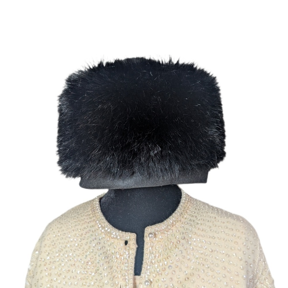 Seeberger Vintage Y2K Ski Apres Mobwife Wool Blend Faux Fur Winter Hat